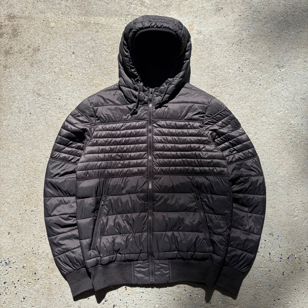 Moose Knuckles Mens Black Lightweight Quilted Puffer Hooded Jacket Size M